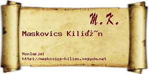 Maskovics Kilián névjegykártya